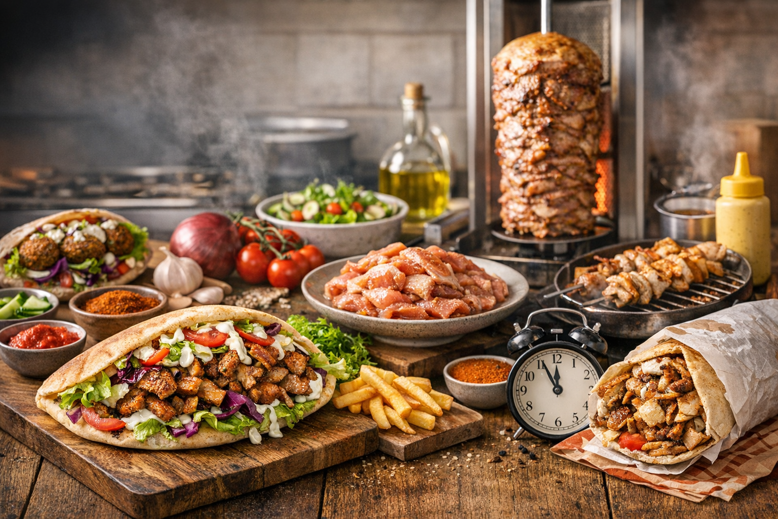 Préparation du kebab maison