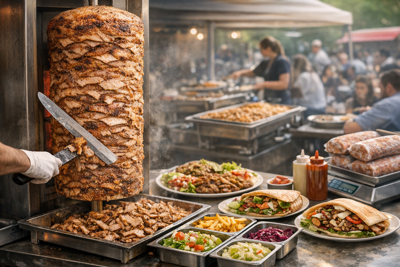 Calcul de portions pour broche de kebab de 30 kg